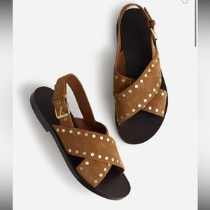 Madewell The Tuley Crossover Sandals‎ Brown Suede